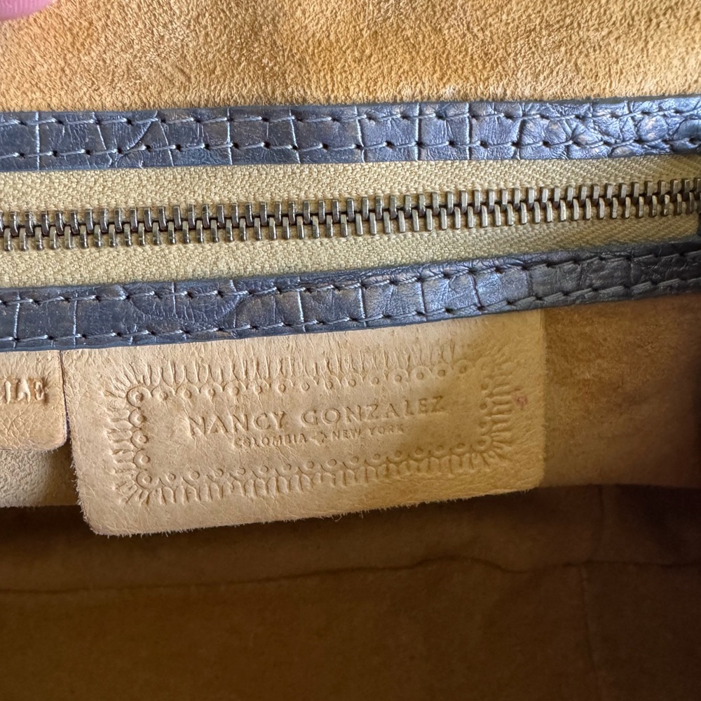 Nancy Gonzalez Metallic Crocodile Pattern Bag - Picture 9 of 9